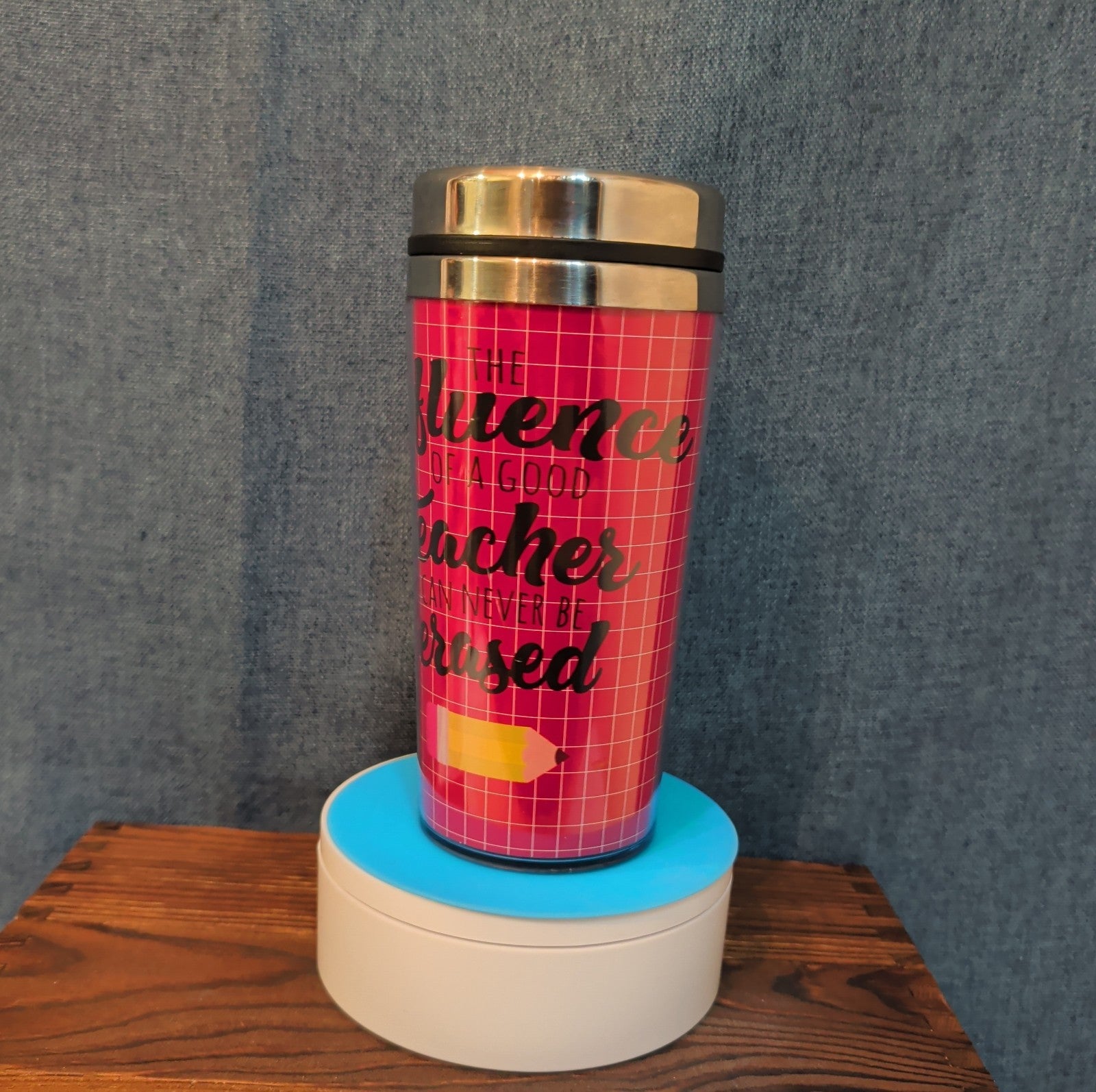 Teacher Appreciation Travel Tumbler 20oz Pink Hot Cold Cup with Lid