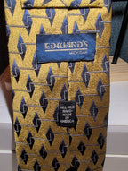 Vintage Edwards Michigan Silk Tie Gold Geometric Art Deco Men's Necktie 59"