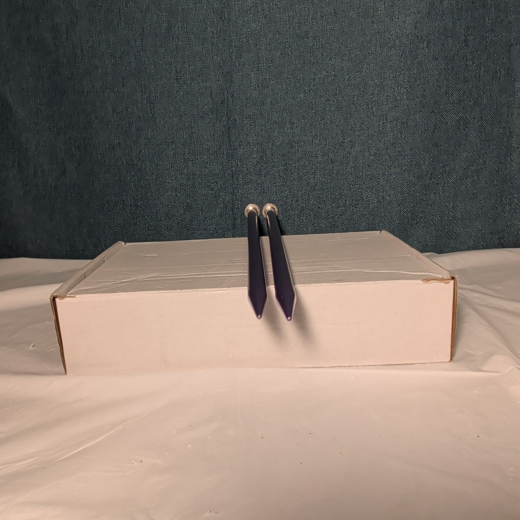 Boye Size 5 Aluminum Knitting Needles 14 Inch Straight Pair Purple Vintage 6328