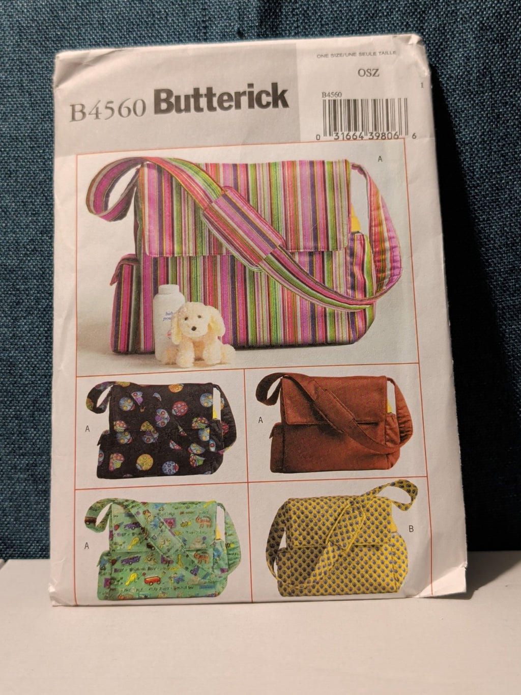 Butterick B4560 Pattern 2005 | Diaper Bag Tote | 2 Styles Lined Pockets UNCUT