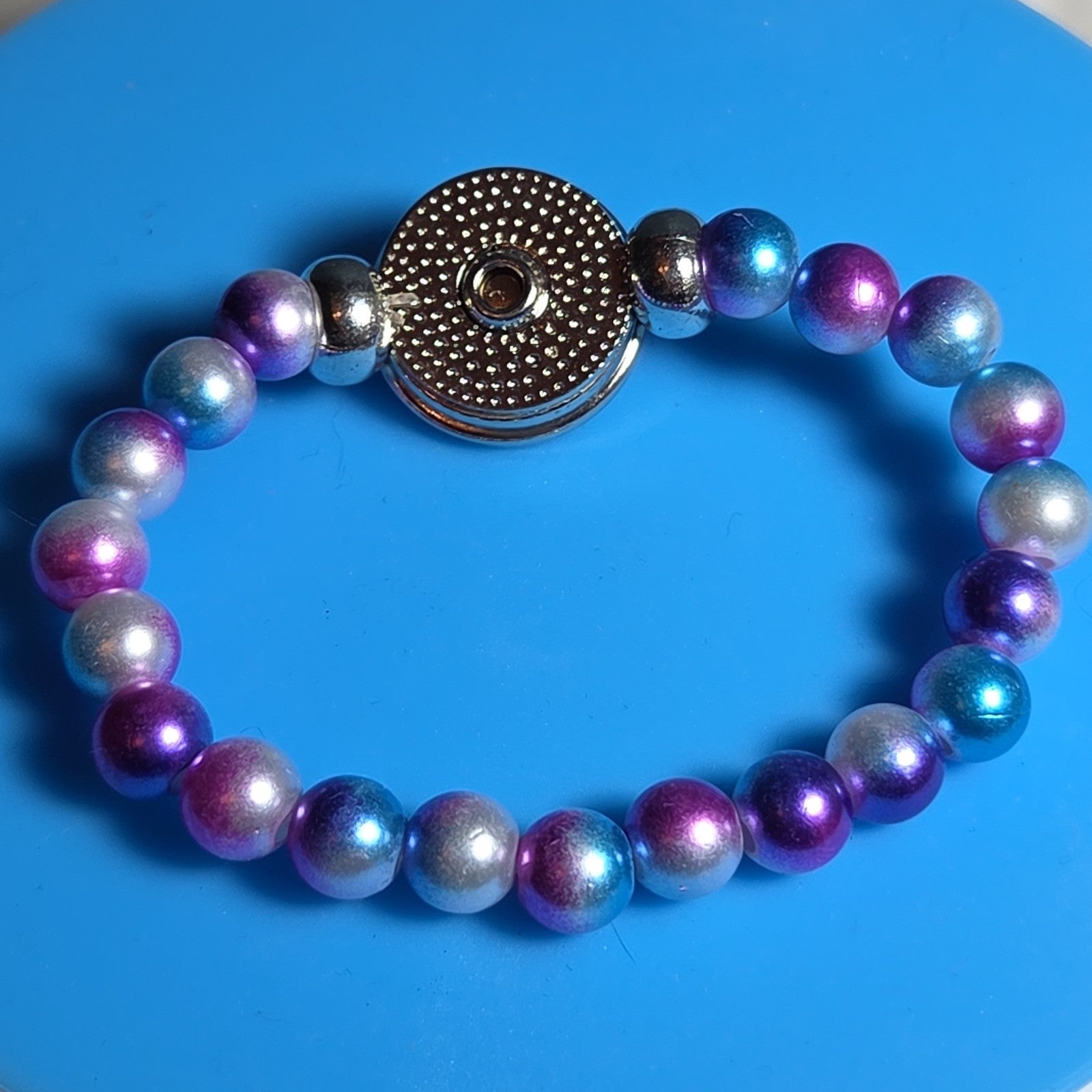 Taylor Swift Lover Snap Charm Beaded Stretch Bracelet