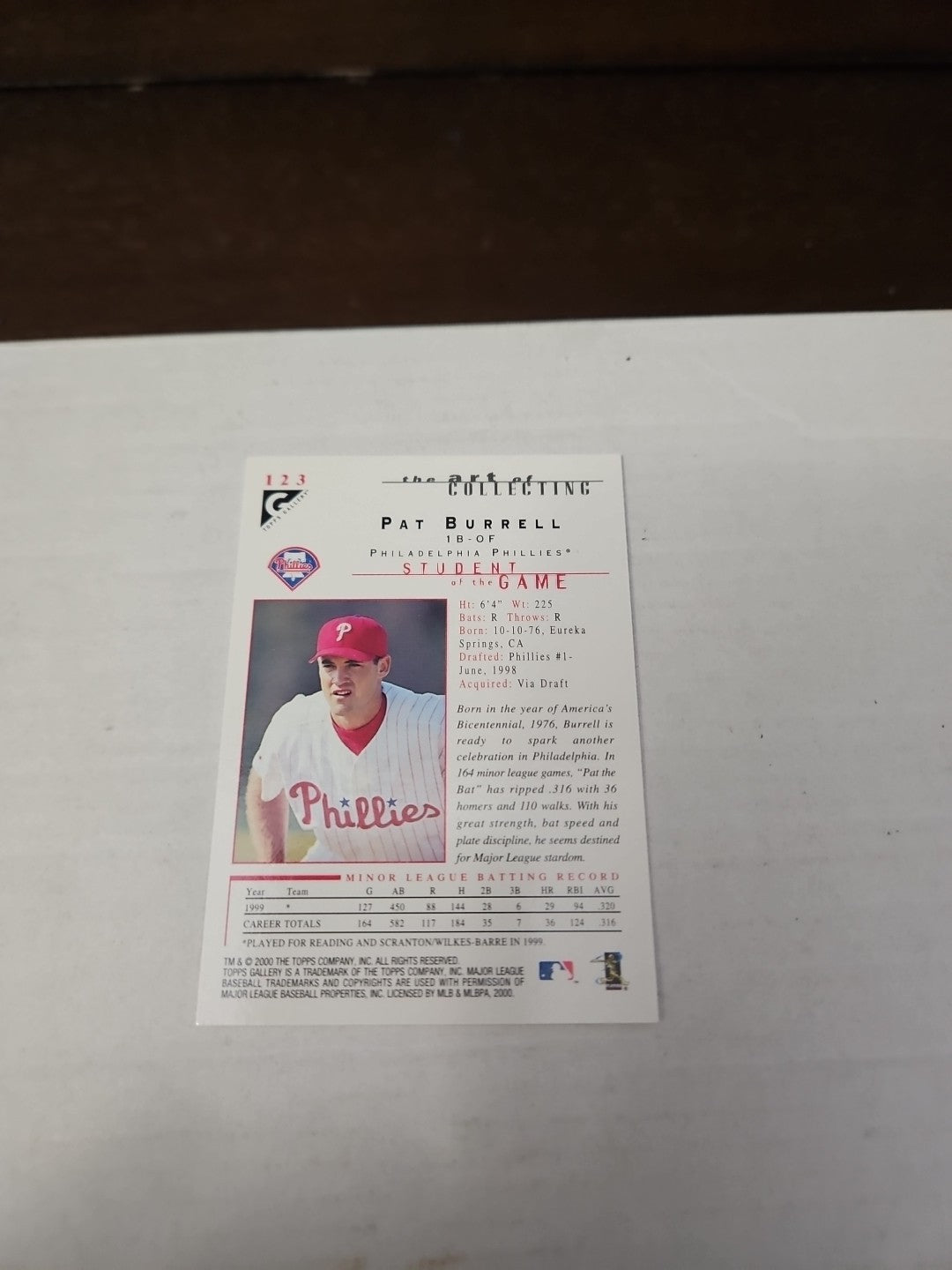 2000 Topps Gallery - Students of the Game Pat Burrell #123