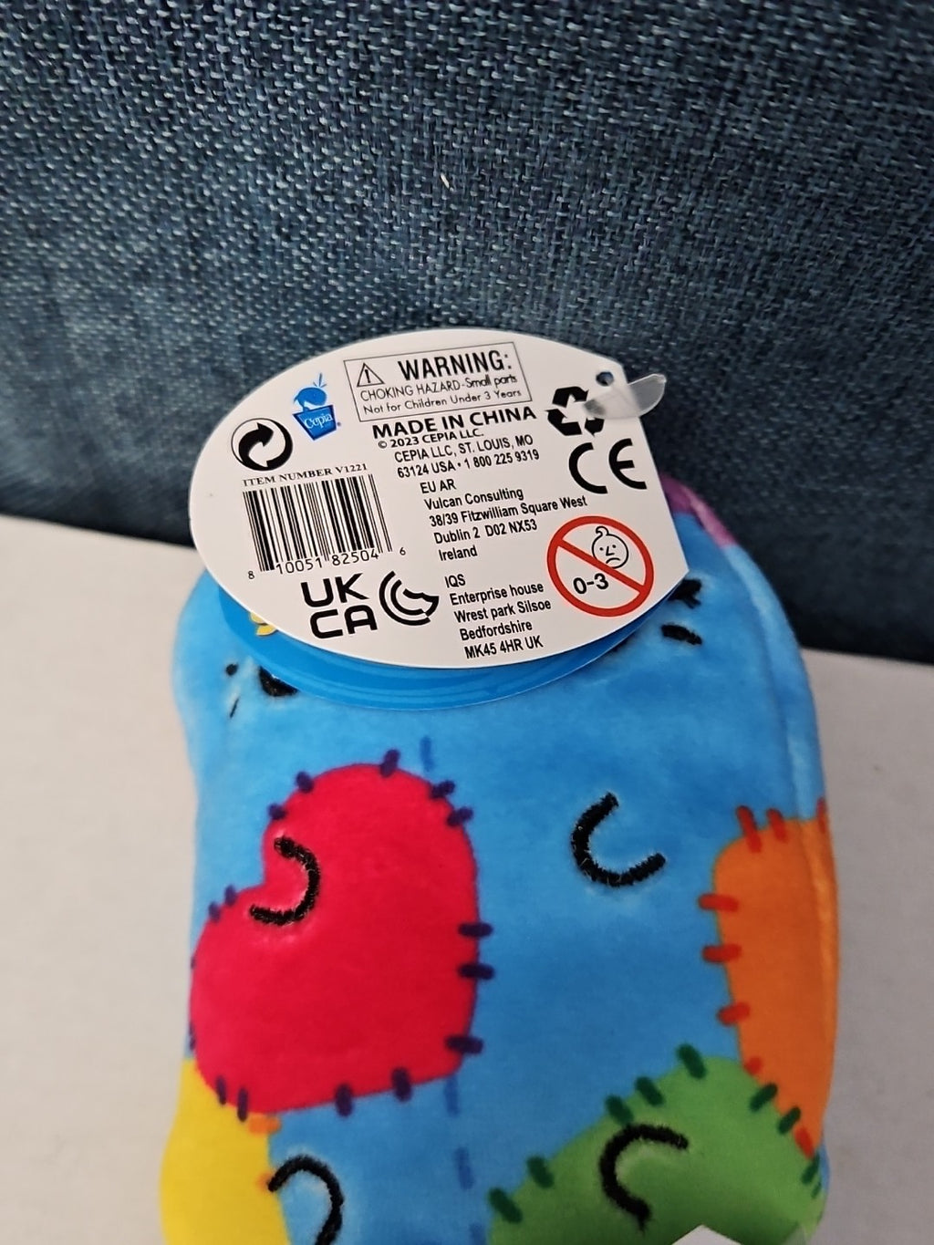 Cats vs Pickles Stitches #503 | Fuchsia Series Bean Plush | Blue Patchy Cat