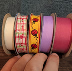 Offray Ribbon Lot 5 Ladybug Cherry Solid Spring Craft Destash