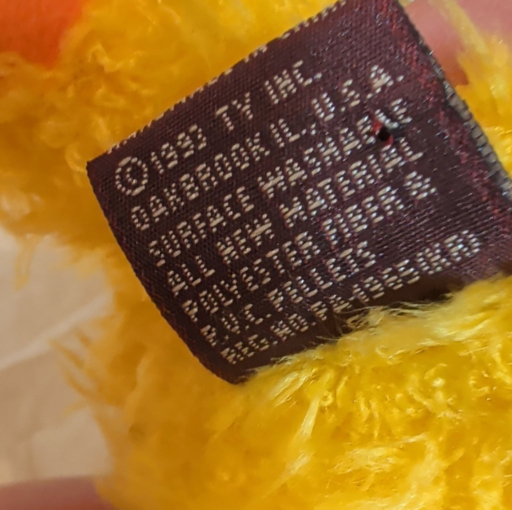 Ty Bonnie Yellow Baby Chick Plush Gingham Bonnet 1993 Vintage