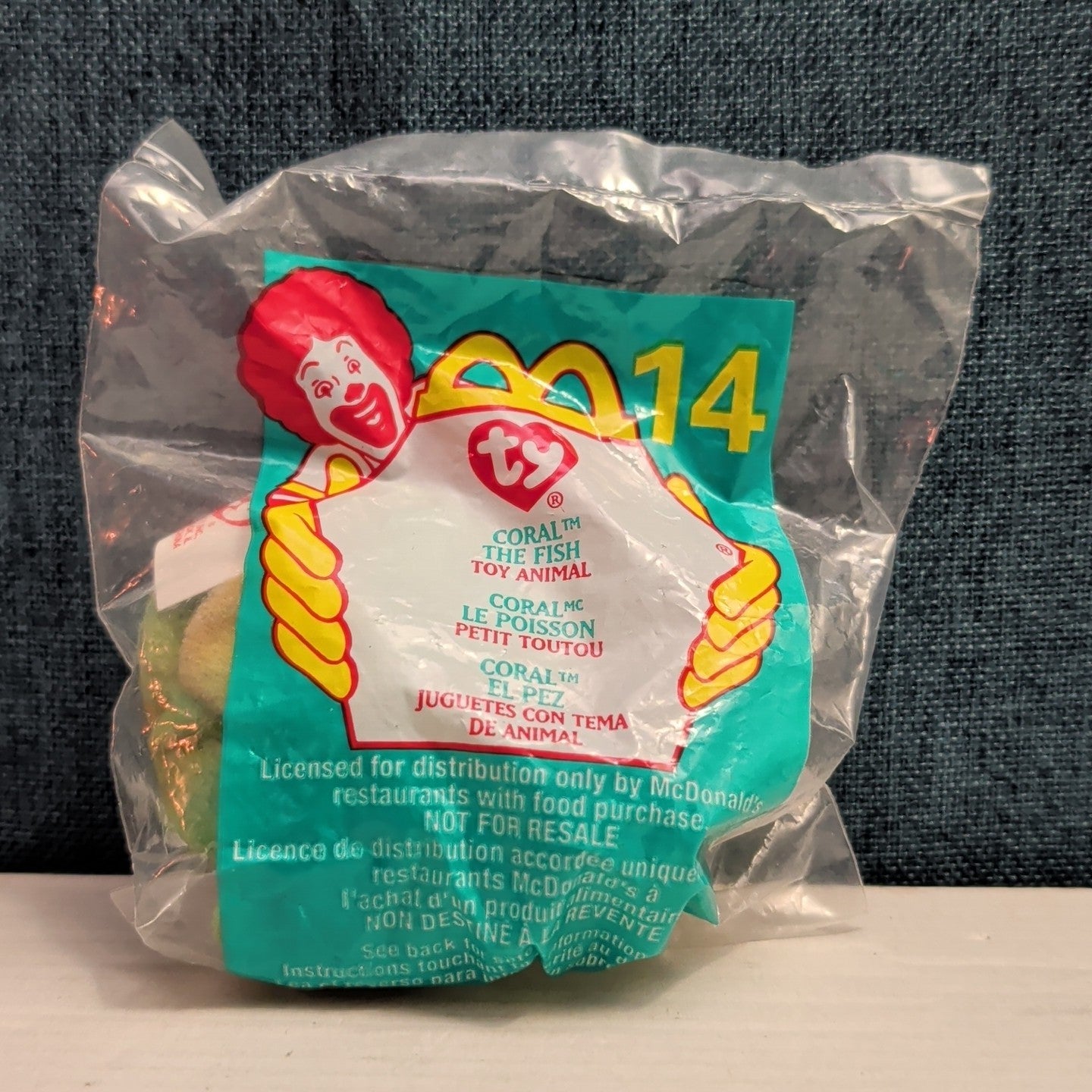 Ty Teenie Beanie Baby Coral the Fish #14 McDonald’s 2000 New In Package Tropical