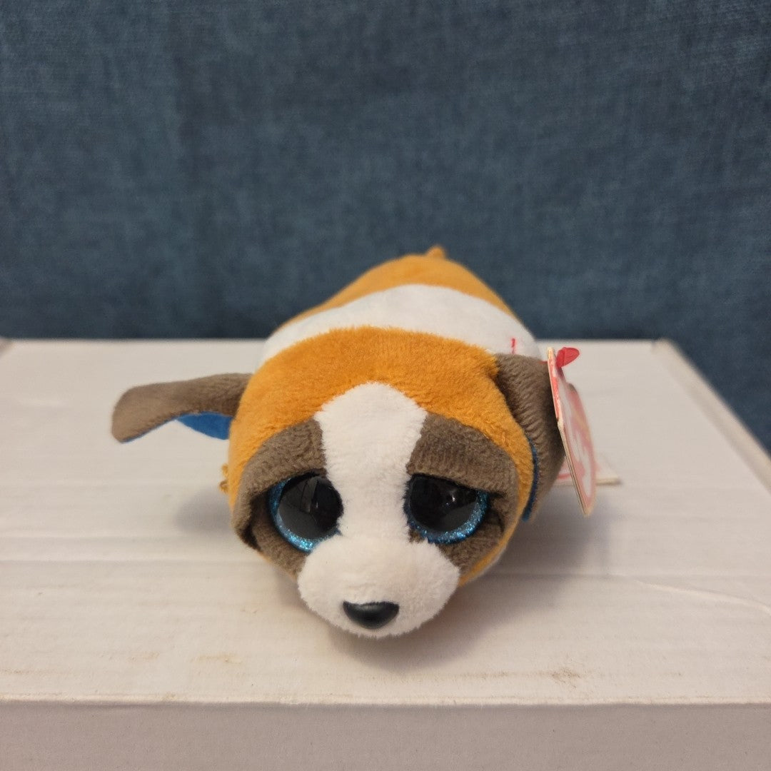 Ty Teenie Tys Gypsy St Bernard Dog Stackable Plush Blue Glitter Eyes MWMT 42205