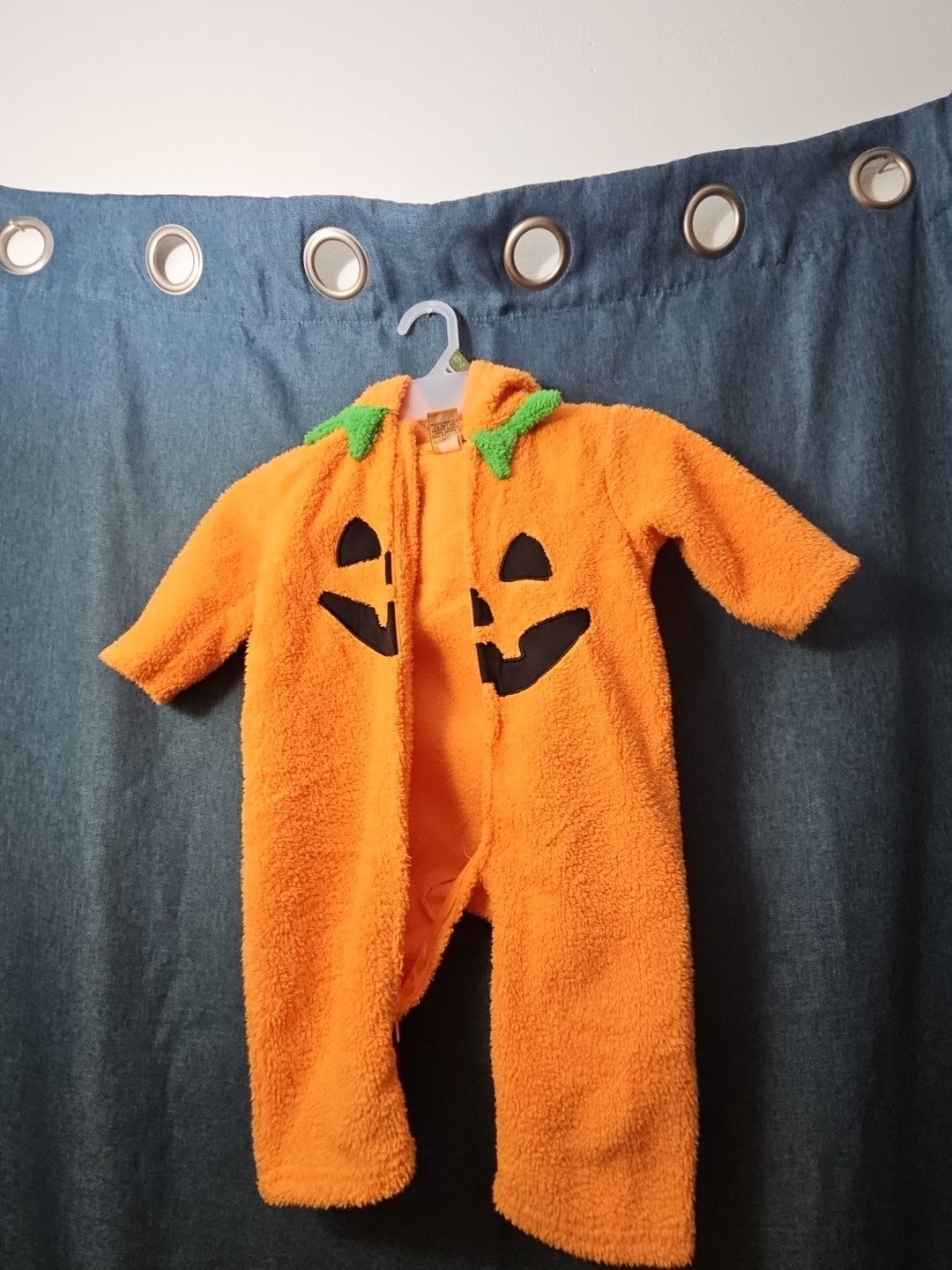Hyde & Eek Baby Pumpkin Costume 12 Months Plush Zip Up Jack O Lantern Hooded