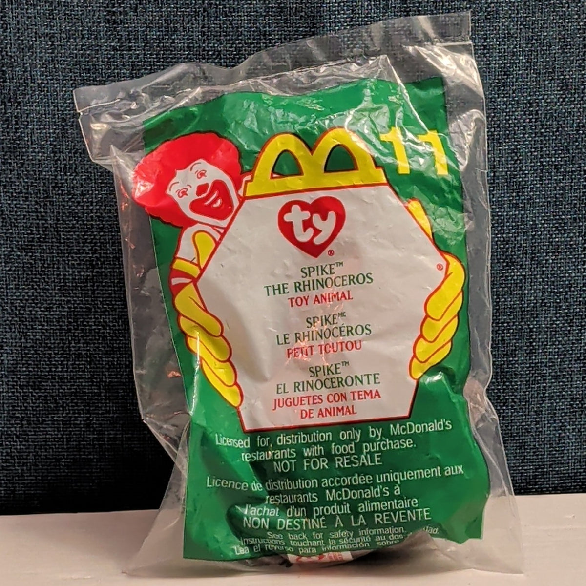Ty Teenie Beanie Baby Spike Rhinoceros #11 McDonald’s 2000 New in Package Retire