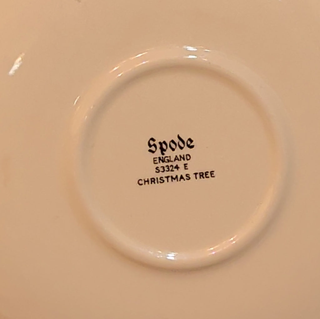 Spode Christmas Tree S3324 England 5.75" Saucers Set 2 Vintage