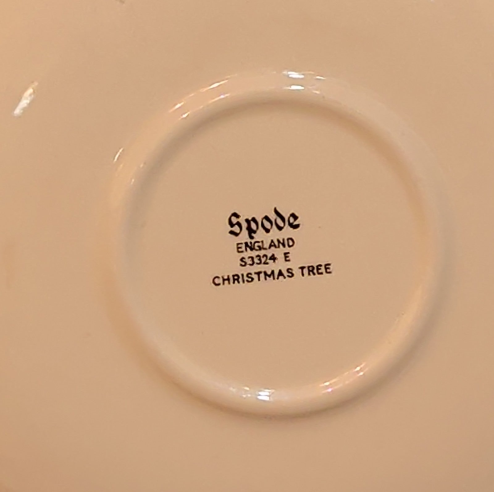 Spode Christmas Tree S3324 England 5.75" Saucers Set 2 Vintage