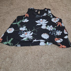 Simply Styled Sears Floral Sleeveless Blouse Tiered Top L
