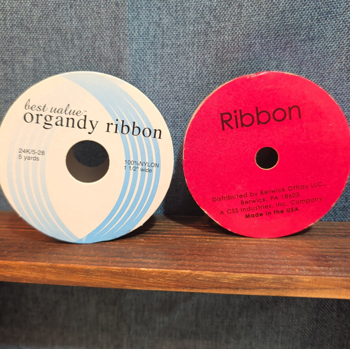 Offray Ribbon Lot 2 Pink Organdy Metallic Magenta Craft Destash