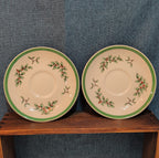 Spode Christmas Tree S3324 England 5.75" Saucers Set 2 Vintage