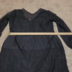 Black Lace Crochet Midi Tunic Dress Festival Whimsigoth XXL