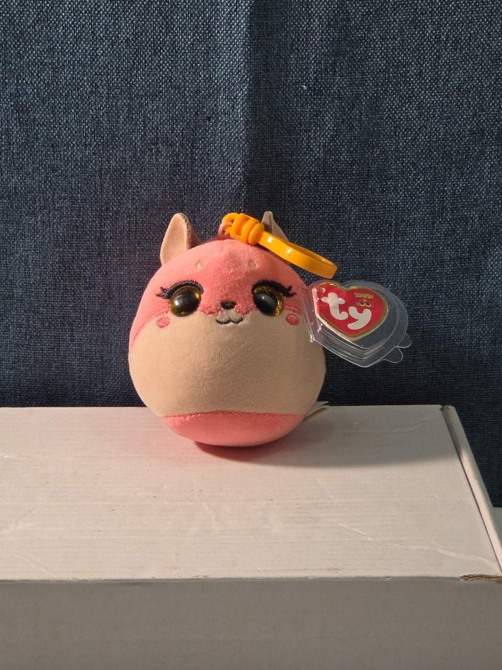 TY Roxie the Fox Squish-A-Boos Mini 3" Clip Plush MWMT with Tag Protector NEW