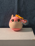 TY Roxie the Fox Squish-A-Boos Mini 3" Clip Plush MWMT with Tag Protector NEW