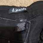 d.jeans High Waist Shorts Black Repreve Stretch Denim Modern Preowned Size 12