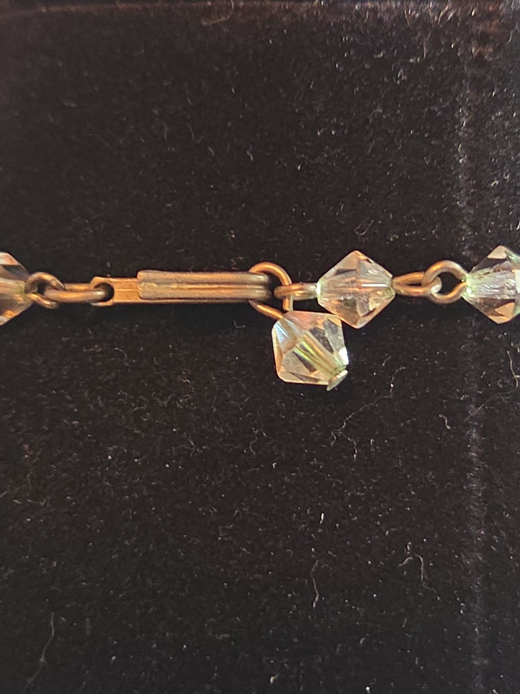 Deltah 4-Strand Aurora Borealis Crystal Necklace Vintage Glam