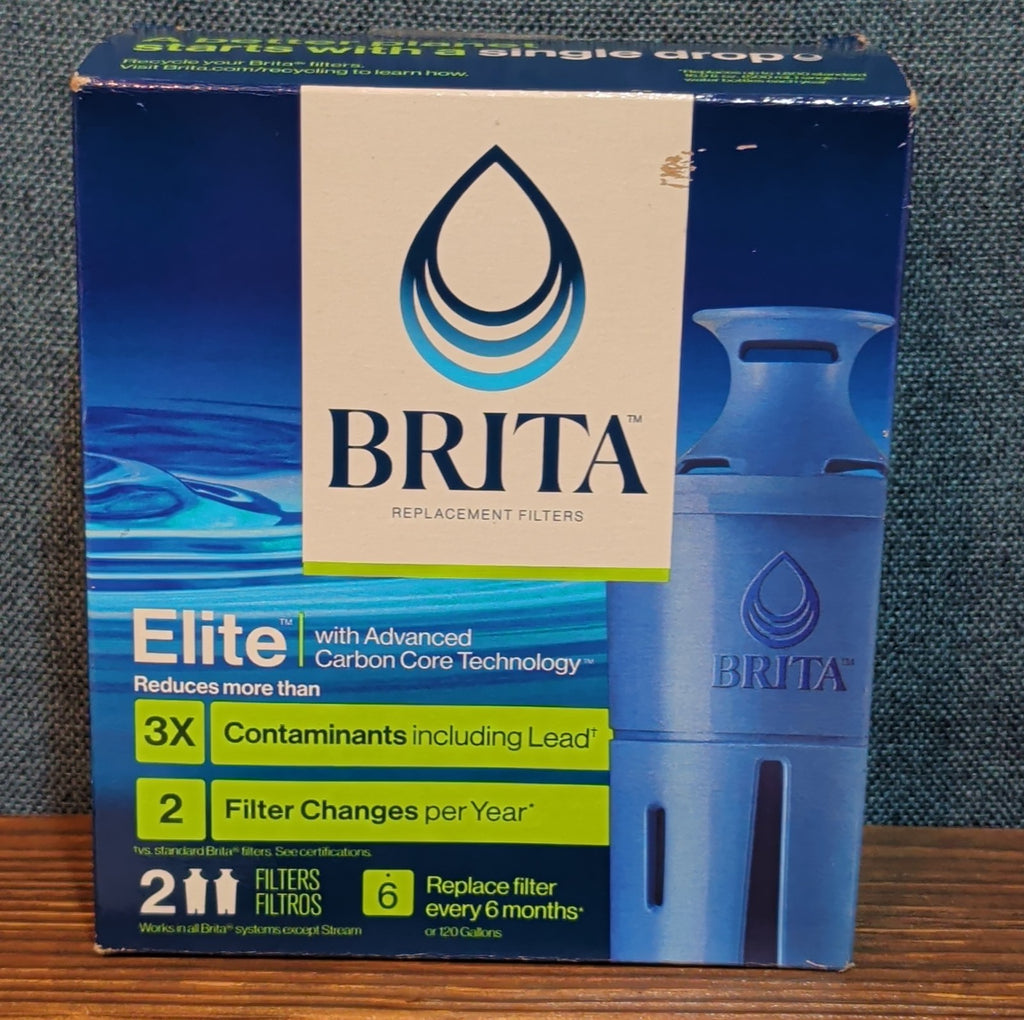 Brita Elite Replacement Water Pitcher Filters 2 Count Pack NIB 6 Month