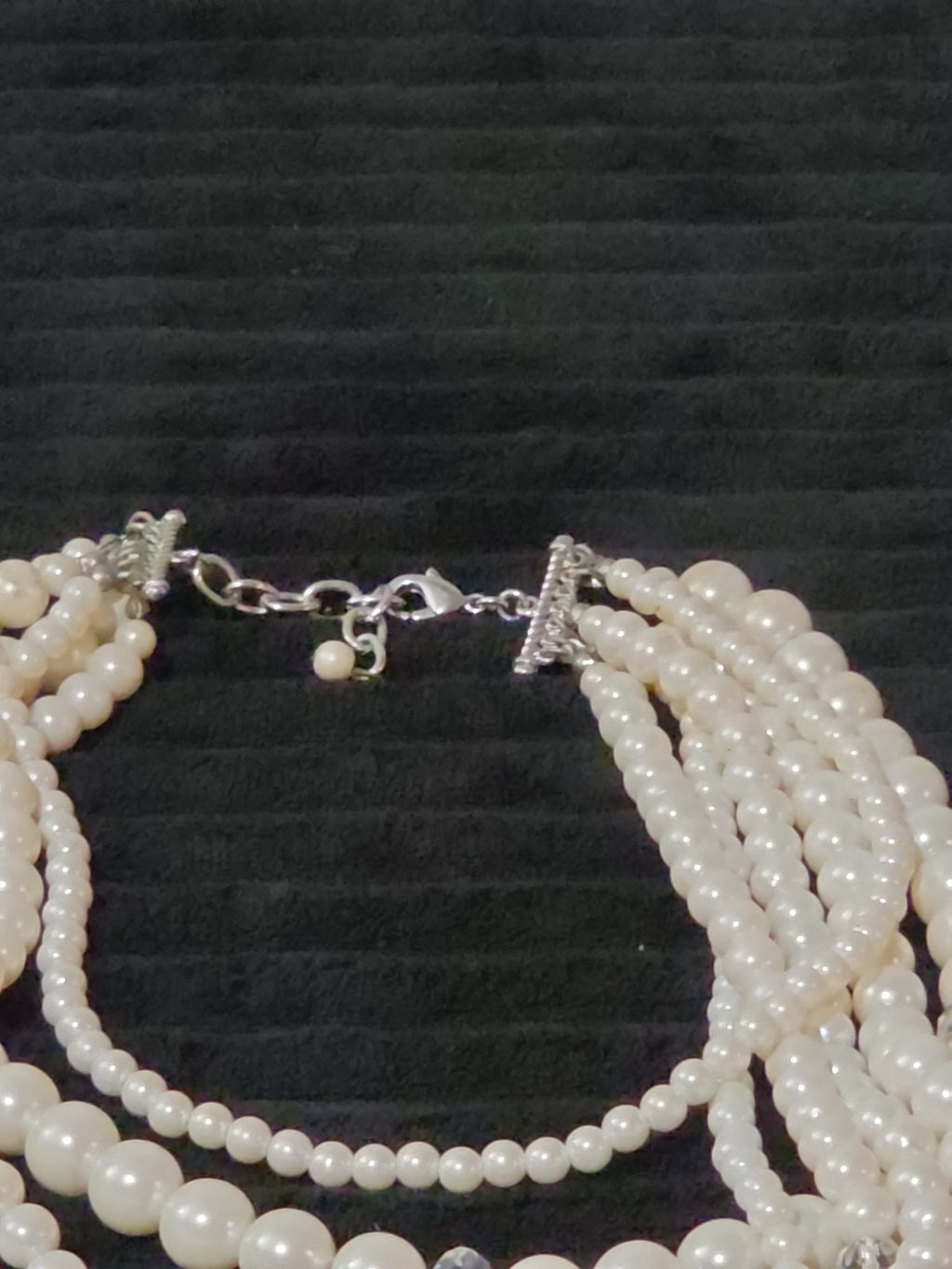 Multi Layered Faux Pearl Statement Necklace Coquette Vibe