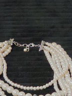 Multi Layered Faux Pearl Statement Necklace Coquette Vibe