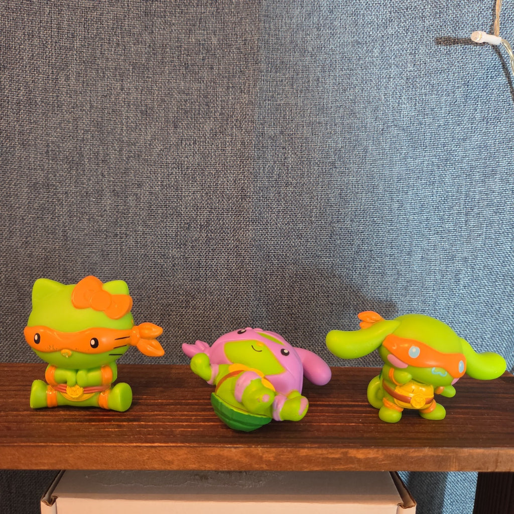 McDonalds Sanrio TMNT Happy Meal Toy Lot 4 Plastic Figures 2025