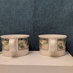 Set of 2 Mikasa Intaglio GARDEN HARVEST Cups | CAC29 8oz Flat Mugs | Vintage 90s