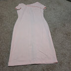 Blush Pink Midi Dress Full Zip Cutout Short Sleeve Bodycon XXL