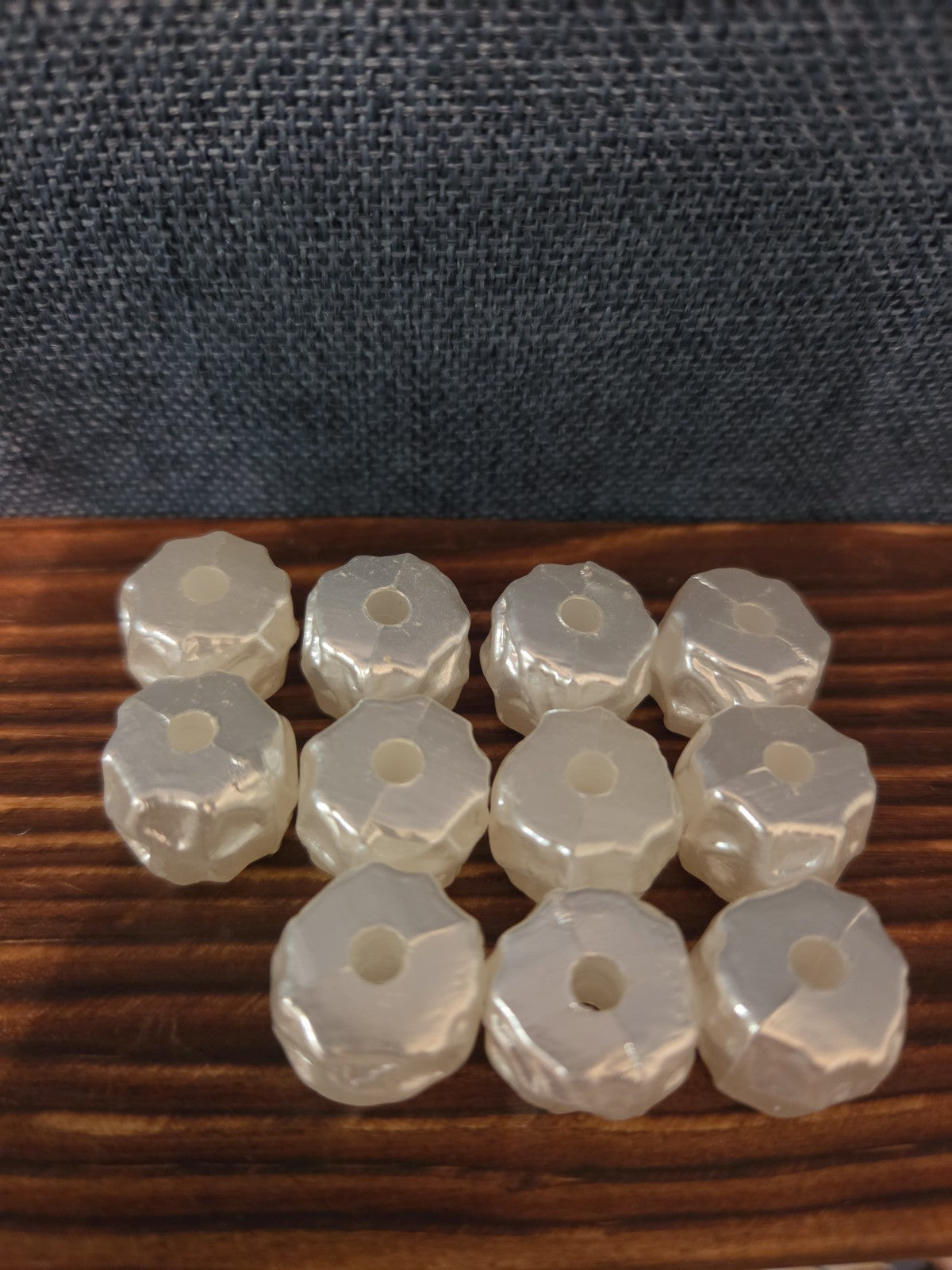 Chunky White Faux Pearl Beads 11pc Craft