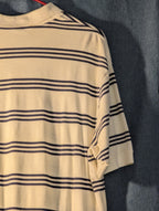 Vintage 90s Polo Ralph Lauren Shirt Men's Large Cream Navy Stripe 