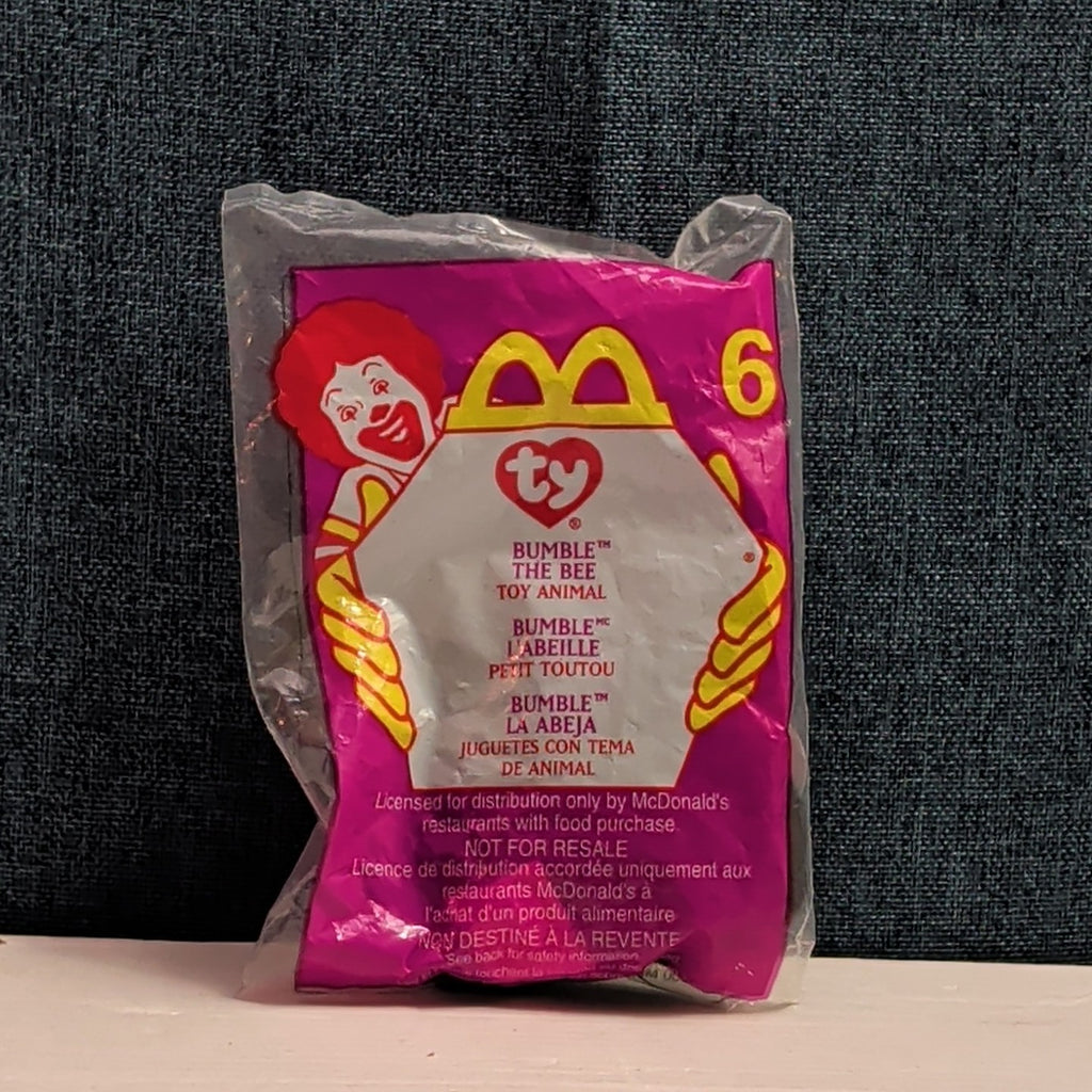 Ty Teenie Beanie Baby Bumble the Bee #6 McDonald’s 2000 Sealed New Toy Retired