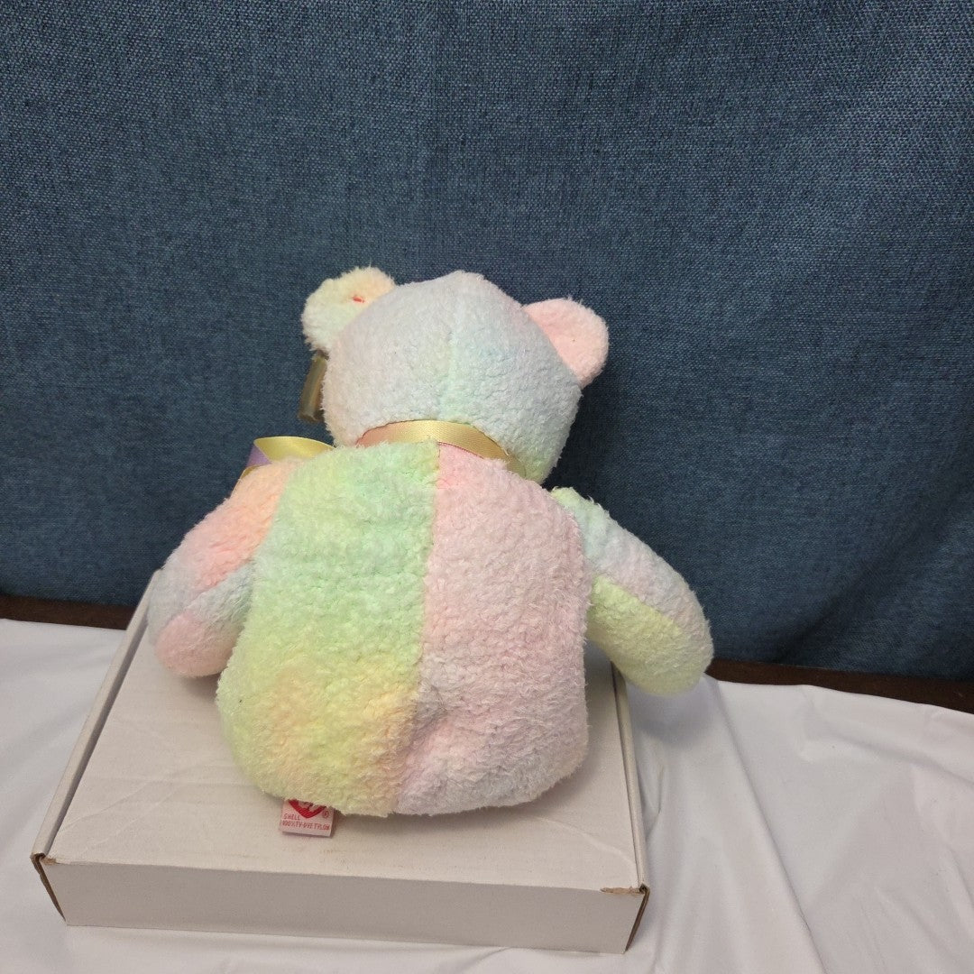 TY Beanie Buddy GROOVY the Bear 1999 | 14" Rainbow Tie-Dye | MWMT Mint Tags