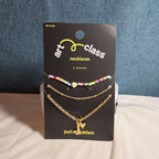 Target Art Class Initial J Necklace Set 3Pk Gold Tone Beaded