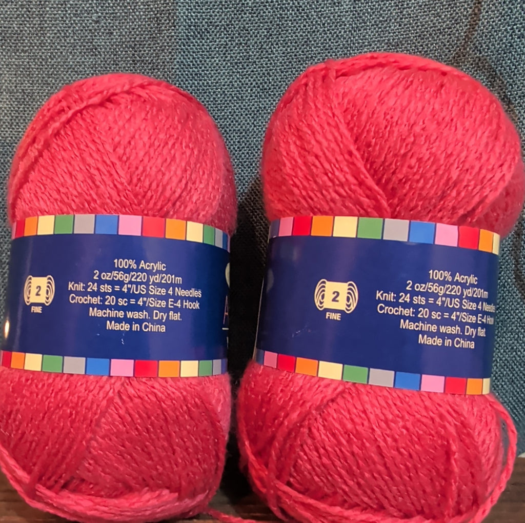 Herrschners Afghan Yarn Lot 2 Skeins 2 Ply  Grapefruit Acrylic 220 Yards Each