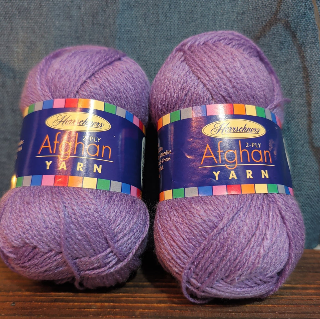 Herrschners Afghan Yarn 2 Ply Grape Frost Purple Acrylic 2 Skein