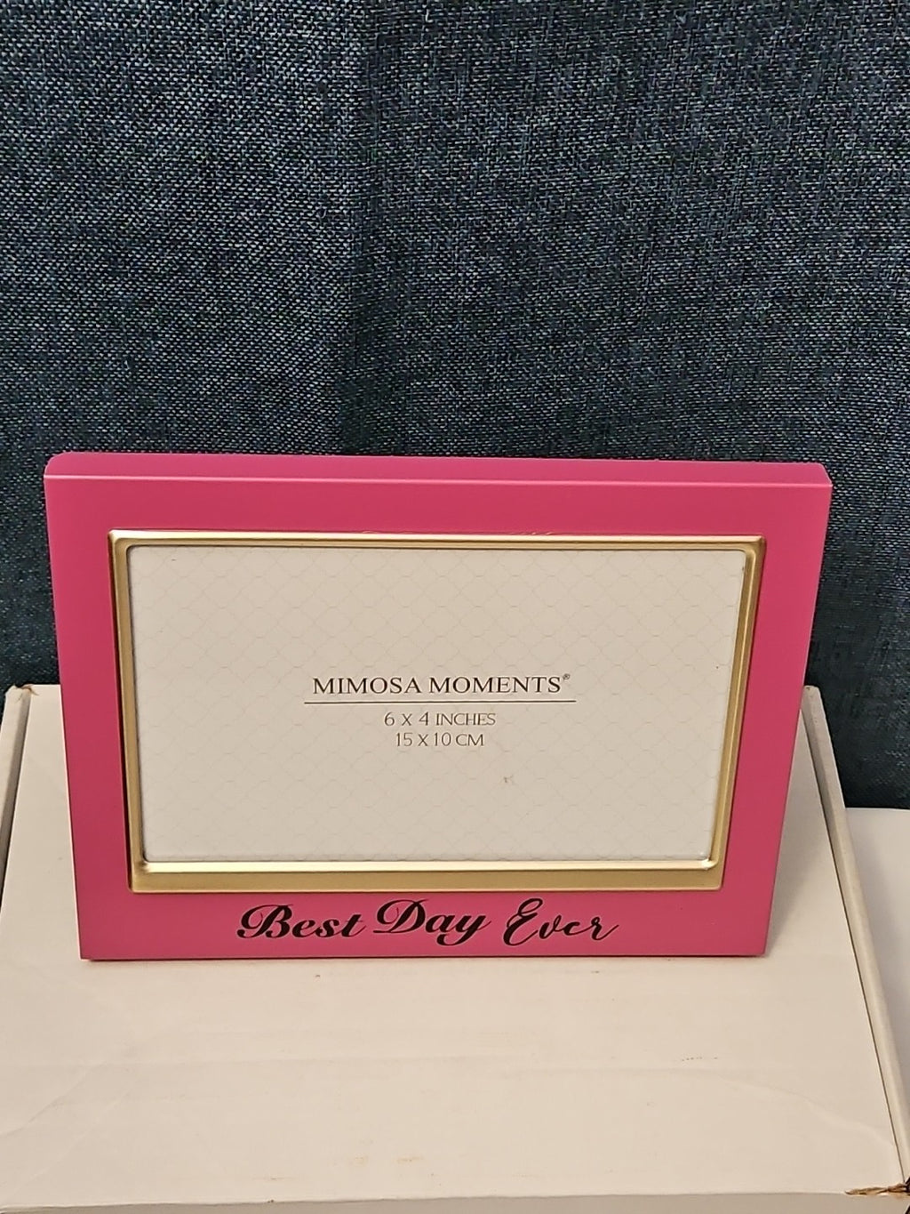 NEW Mimosa Moments Best Day Ever Picture Frame 4x6 | Pink & Gold Wedding Gift