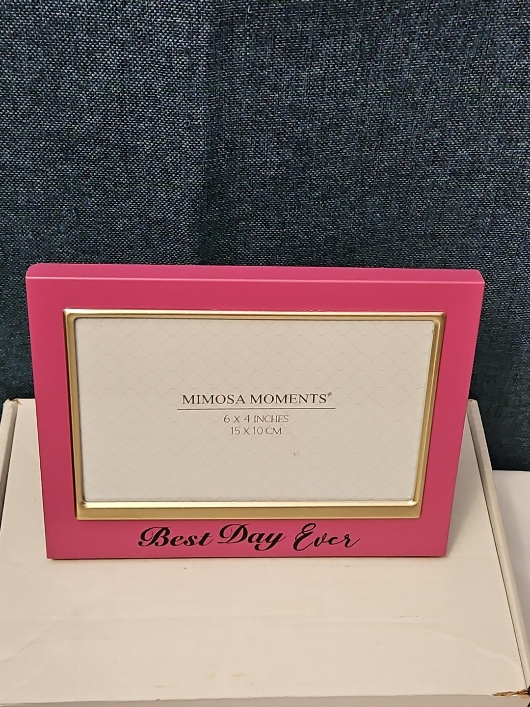 NEW Mimosa Moments Best Day Ever Picture Frame 4x6 | Pink & Gold Wedding Gift