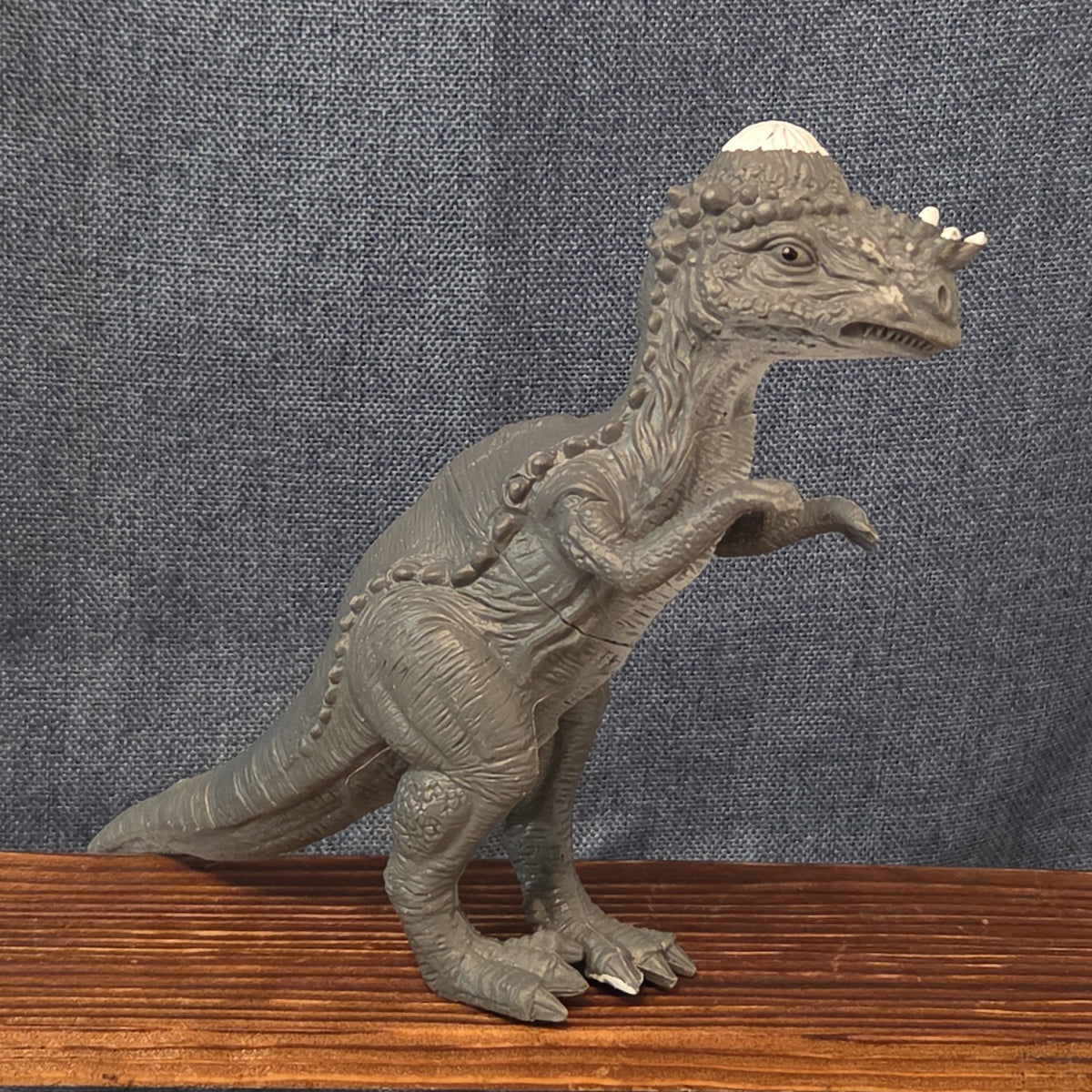Pachycephalosaurus Dinosaur Toy Figure Gray Plastic
