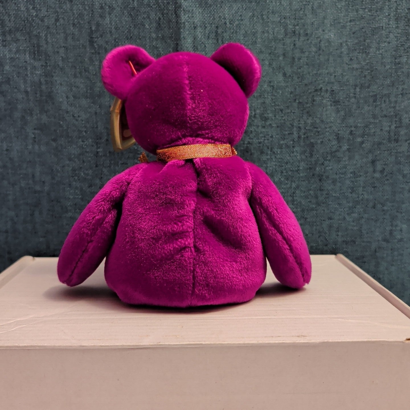 Ty Beanie Baby Millennium Bear MWMT Retired Holographic Tag Purple 2000 Y2K Toy