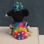 Ty Disney Beanie Baby Minnie Mouse Sparkle Rainbow Dress Metallic Pink Shoes