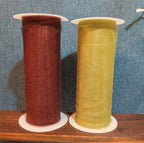 Deco Mesh Ribbon Lot 2 Maroon Gold Metallic Craft Destash