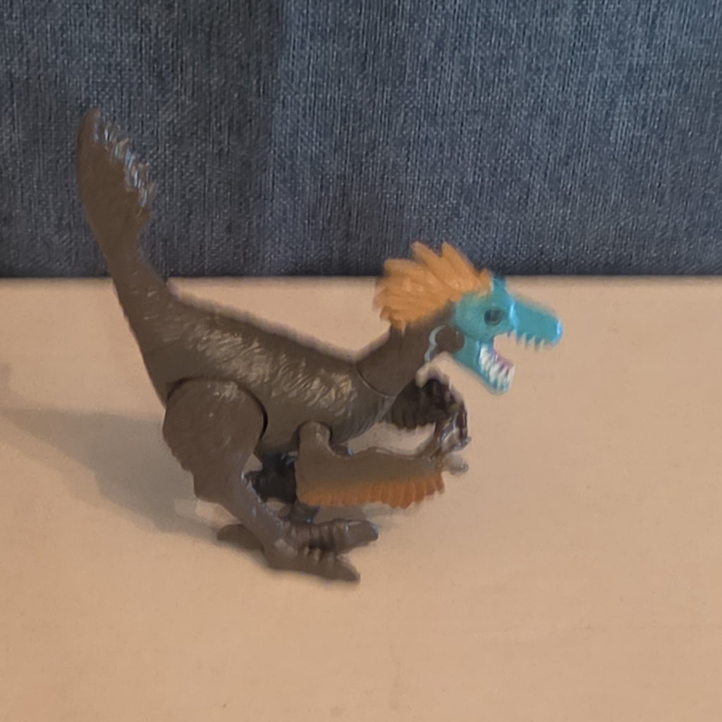 Animal Planet Dino Tower Replacement Raptor Figure Feathered Blue Face Toy