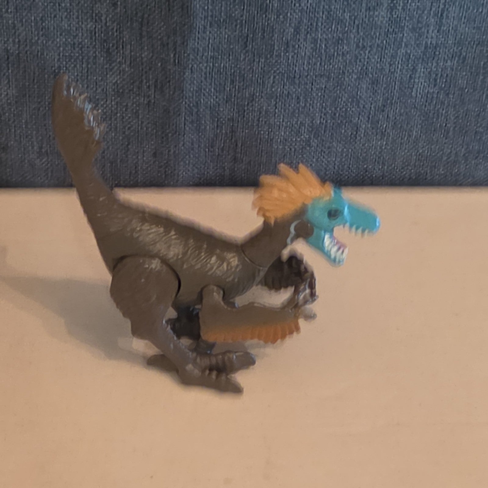 Animal Planet Dino Tower Replacement Raptor Figure Feathered Blue Face Toy