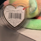 Sammy TY Beanie Baby 1999 Retired Tie-Dyed Multicolor Bear w/ Protector