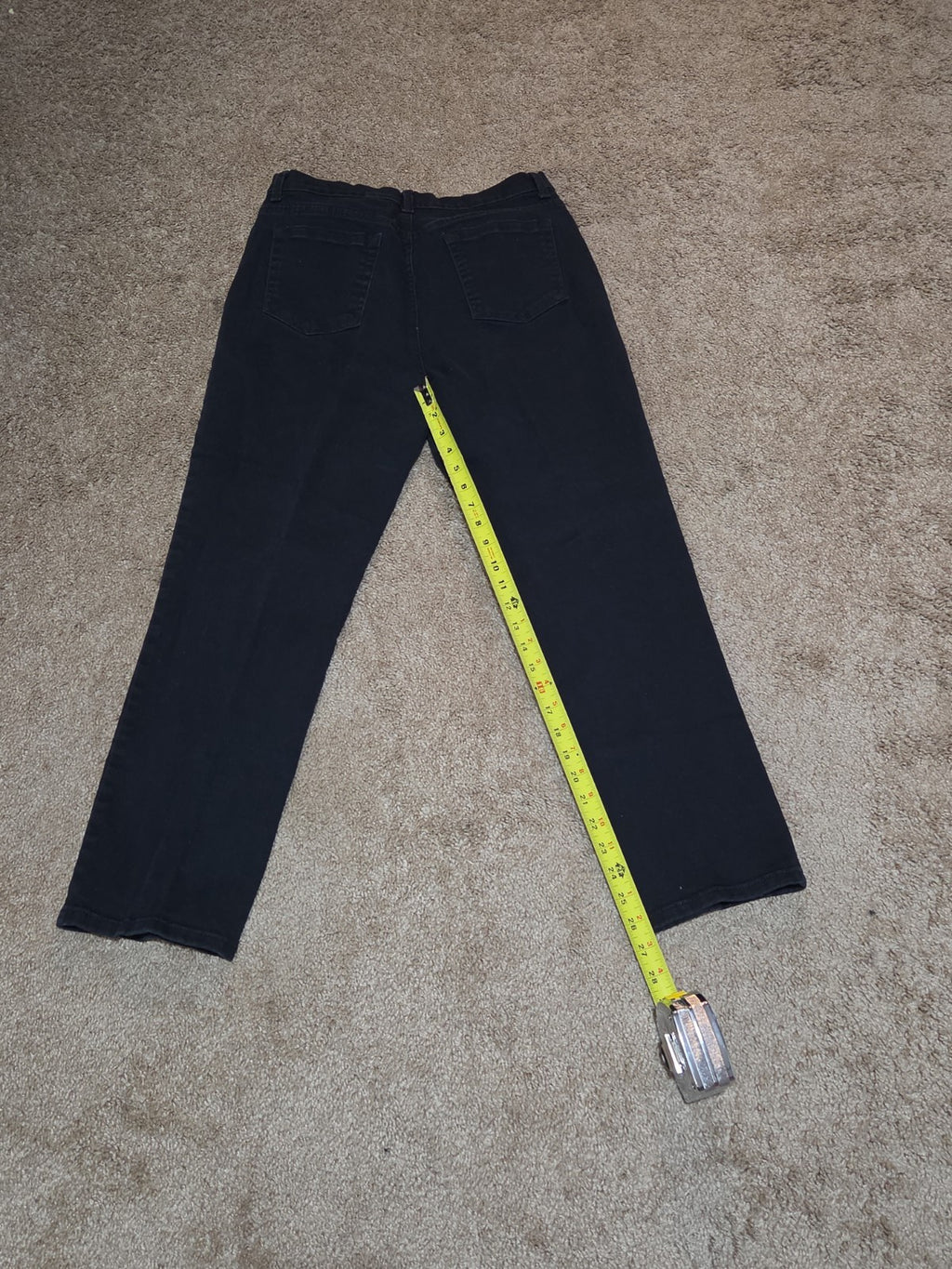 Gloria Vanderbilt Amanda Black Jeans 14p Stretch Denim High Rise Tapered Used