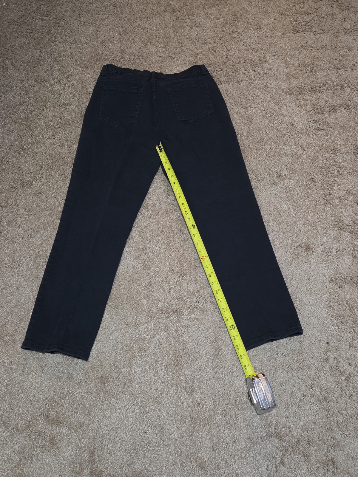 Gloria Vanderbilt Amanda Black Jeans 14p Stretch Denim High Rise Tapered Used