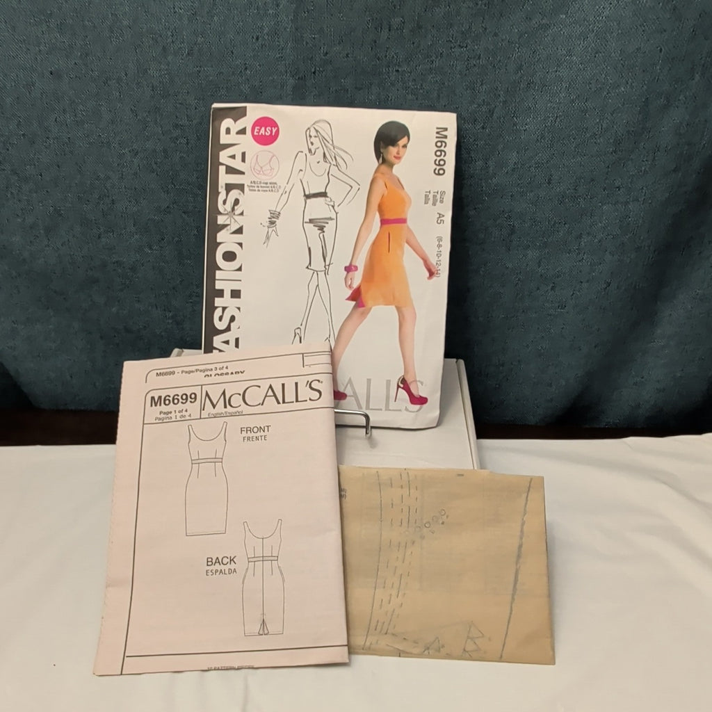 McCALL’S M6699 Fashion Star Dress Pattern | Sizes 6-14 UNCUT | Custom Cup Sizes