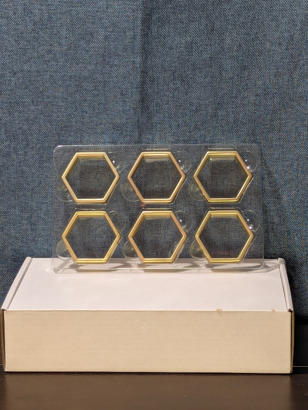 Set of 6 Modern Gold Hexagon Napkin Rings | Metal Geometric Table Decor | NEW