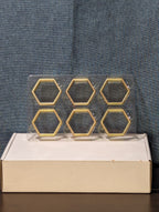Set of 6 Modern Gold Hexagon Napkin Rings | Metal Geometric Table Decor | NEW